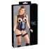 Cottelli Bondage - Glanzend open body en polsboeien (zwart)