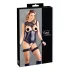 Cottelli Bondage - open body met boeien - glanzend zwart - L