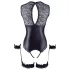 Cottelli Bondage - open body met boeien - glanzend zwart - L