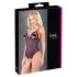 Cottelli - Kanten body met parels & open design (zwart) - M