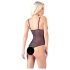 Cottelli - Kanten body met parels & open design (zwart) - M