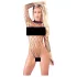 NO:XQSE - body met lange mouwen - netstof zwart - maat S-L