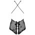 Obsessive Fiorenta - open, parel, kanten body (zwart)