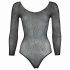 NO:XQSE - lange mouwen, glinsterend netstof body - zwart (S-L)