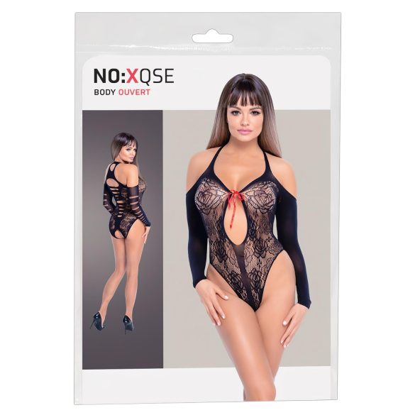 NO:XQSE - strikjes-body met lange mouwen - zwart (S-L)