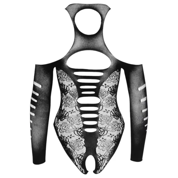 NO:XQSE - body met strik - lange mouwen - zwart - S-L