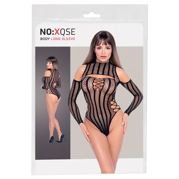 NO:XQSE - lange mouwen fishnet body - zwart (S-L)