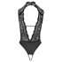 Abierta Fina - Open kanten body met strass (zwart)