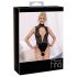 Abierta Fina - Open kanten body met strass (zwart)