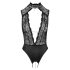 Abierta Fina - Open kanten body met strass (zwart)