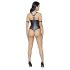 Cottelli Bondage - Glanzend, ringvormig, open body (zwart) - L