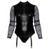 Cottelli Bondage Plus Size - kanten body met lange mouwen (zwart)