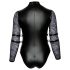 Cottelli Bondage Plus Size - kanten body met lange mouwen (zwart)