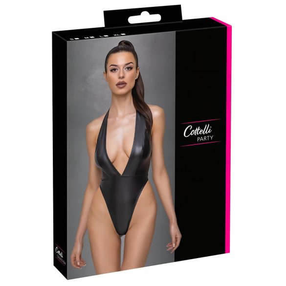 Cottelli Party - glanzend halterbody (zwart)