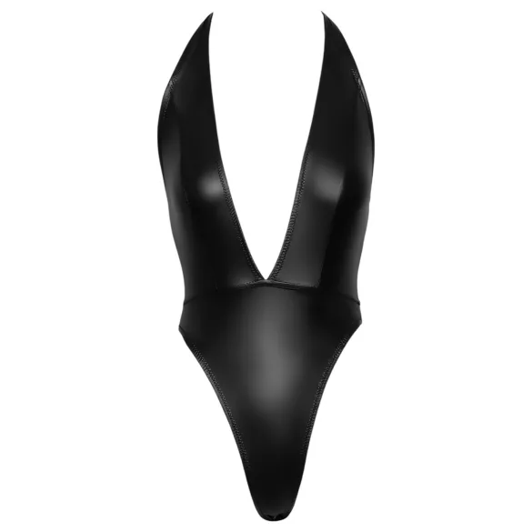 Cottelli Party - body met halsband - glanzend - zwart - M