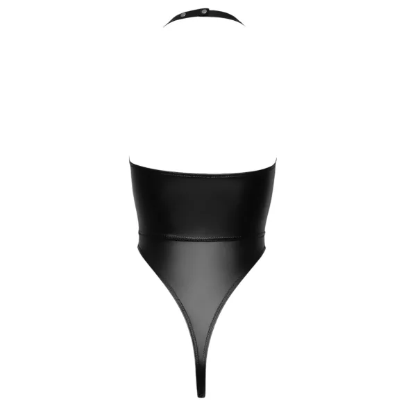 Cottelli Party - body met halsband - glanzend - zwart - M