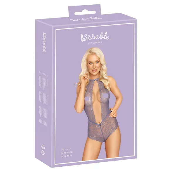 Kissable - body met nekband - kanten lingerie - paars