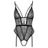 Cottelli - Open body met jarretels (zwart)