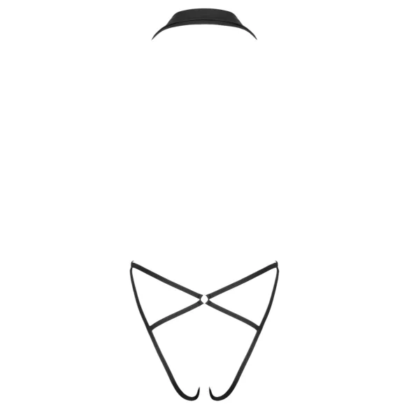 Cottelli Party - damesbody met kraag - zwart - M/L