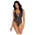 Cottelli Party - bloemendessin body (zwart) - L