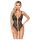 Abierta Fina - open kanten body met strass (zwart)