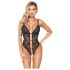 Abierta Fina - open kanten body met strass (zwart)