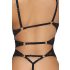 Abierta Fina - open kanten body met strass (zwart)