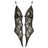 Abierta Fina - open kanten body met strass (zwart)