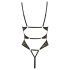 Abierta Fina - open kanten body met strass (zwart)