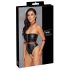 Cottelli Bondage - glanzend body met polsboeien (zwart) - M