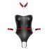 Cottelli Bondage - glanzend body met polsboeien (zwart) - L