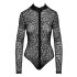 Noir - luipaardprint, lange mouwen body (zwart) - M