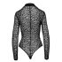Noir - luipaardprint, lange mouwen body (zwart) - M