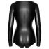 Noir - glanzende body met lange mouwen (zwart) - M
