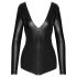 Noir - glanzende body met lange mouwen (zwart) - L