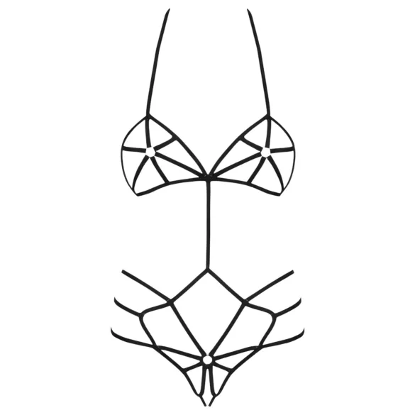 Obsessive - body harnas - met sierband - zwart - S/M