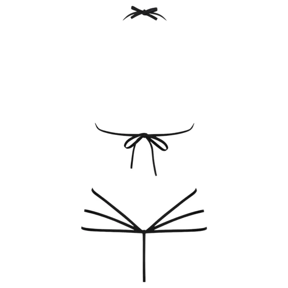 Obsessive - body harnas - met sierband - zwart - S/M