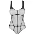 Obsessive - open mesh bodysuit - transparant - zwart - S-L