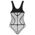 Obsessive - open mesh bodysuit - transparant - zwart - S-L