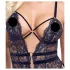 Cottelli - open bodysuit met bandjes - zwart - M