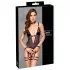 Cottelli Bondage - open body met polsboeien - zwart - L