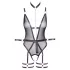Cottelli Bondage - open body met polsboeien - zwart - XL