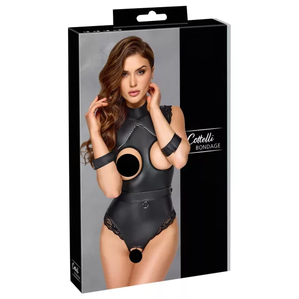 Cottelli Bondage - open cup body - zwart - M