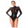 Noir - Glanzend Body met Transparante Inzet (Zwart) - L