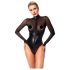 Noir - Glanzend Body met Transparante Inzet (Zwart) - L