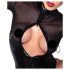 Noir - Glanzend Body met Transparante Inzet (Zwart) - L