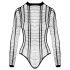 Cottelli - Gestreepte open body (zwart) - S-L