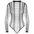 Cottelli - Gestreepte open body (zwart) - S-L