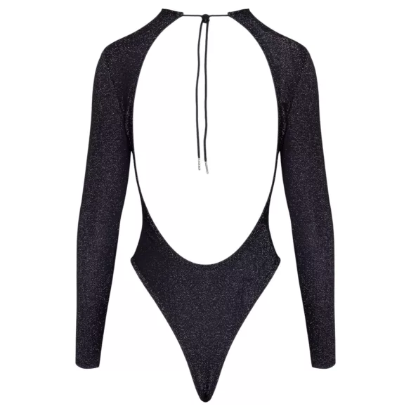 Cottelli - rug met open rug, glinsterend body (zwart) - M