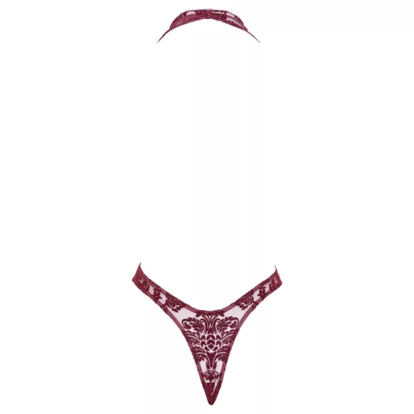 Noir Kink Royal - damesbody - transparant - rood - M